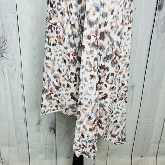 Bella Dahl Revolve Button Down Abstract Print Long Sleeve Shirt Hi-Low Sz L - Picture 6 of 9